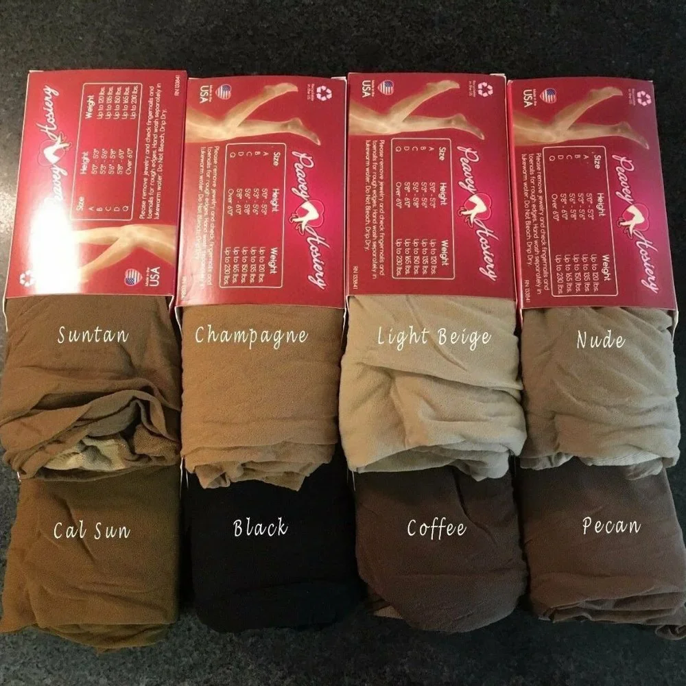 New Bundle Of 4 Hooters Girl Uniform Footed Pantyhose Champagne Size Q